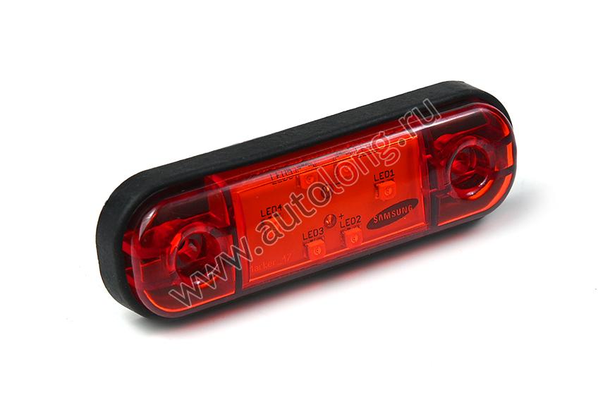 Габарит светодиодный MINI 6 LED Samsung Красный (12-24V)