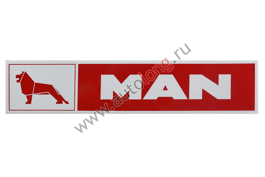 Наклейка светоотражающая MAN эмблема, Левый, Полоски, Красный (407*86mm)