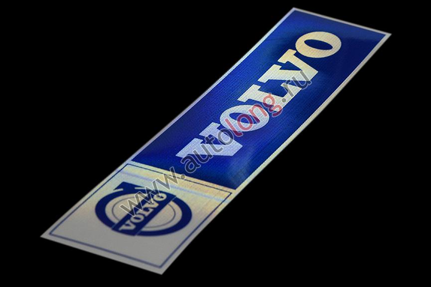 Наклейка светоотражающая VOLVO эмблема, Левый, Полоски, Синий (407*86mm)