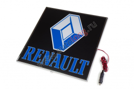 Табличка светящаяся в спальник RENAULT -Лого (24V) Синий 40х48