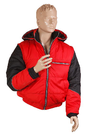 Куртка комбинированная без вышивки (48, красная)