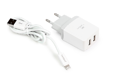 Зарядное устройство вилка 220V на 2 USB с кабелем под iPhone