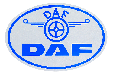 Наклейка светоотражающая на авто DAF овал малый (Синий)
