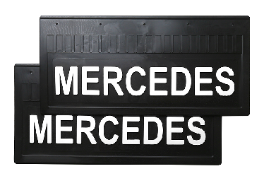 Брызговики задние на грузовик MERCEDES 520*250 (LUX) белая надпись 