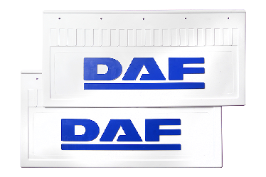 Брызговики (белая резина) задние DAF 520*250 (синяя надпись)