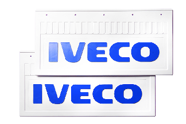 Брызговики (белая резина) задние IVECO 520*250 (с синей надписью)
