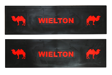 Брызговик длинномер из 2-х частей 1200*350 (черная резина) WIELTON   Верблюд (Красный рисунок)