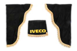 Ламбрекен лобового стекла и угол IVECO (польская ткань) Черный с золотым