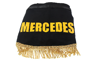 Ламбрекен лобового стекла и угол Mercedes (польская ткань) Черный с золотым