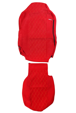 Чехол сиденья стеганый для КАМАЗ модели NEO с 2020г отечественной марки (2 ремня, 2 высоких сиденья) Alicante Красный