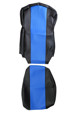 Чехлы сидений ЭКО КОЖА для КАМАЗ модели К5 с 2020 г (2 ремня, 2 высоких сиденья) синие