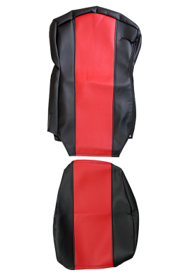 Чехлы сидений ЭКО КОЖА на КАМАЗ модели К5 с 2020 г (2 ремня, 2 высоких сиденья) красные