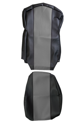 Чехлы сидений ЭКО КОЖА на КАМАЗ модели К5 с 2020 г (2 ремня, 2 высоких сиденья) серые