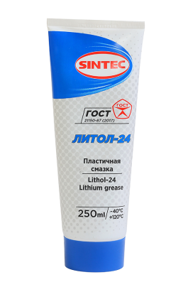 Смазка Литол-24 SINTEC 250мл водостойкая многоцелевая (туба)