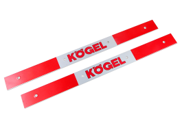 Планка крепления брызговика светоотражающая KOGEL 400 мм красно-белая (комплект из 2 шт.)  