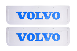 Брызговики задние грузовые VOLVO белая резина LUX (синяя надпись) 600*180 