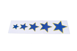 Наклейка светоотражающая на автомобиль Звезды цвет сине-желтый (5 шт.)