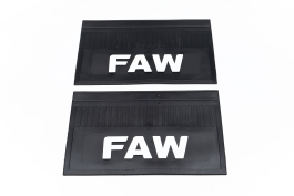Брызговики задние грузовые FAW черные с белой надписью 600*370 (комплект)