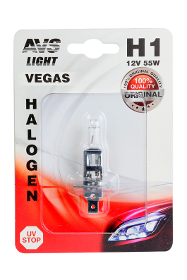 Лампа автомобильная галогеновая 12В Н1 55W AVS Vegas