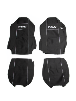 Чехлы сидений FAW Eagle (1 ремень) Черные с вышивкой без выреза сзади