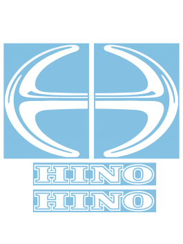 Наклейки автомобильные HINO (вырезанные) Белые (45х34 см), комплект на две стороны