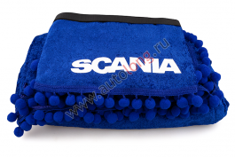 Шторы комплект SCANIA 5 Синие (шторы на лобовое и спальник, ламбрекен на лобовое и спальник)