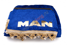 Шторы комплект MAN-2000 Синие (шторы на лобовое и спальник, ламбрекен на лобовое и спальник)