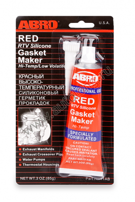 Красный силиконовый герметик прокладок ABRO 11ABR