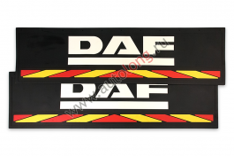 Брызговики длинномер из 2-х частей DAF белый (красно- желтая полоса)