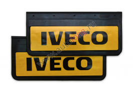 Брызговики передние светоотражающие (из резины) IVECO (Желтая основа) 520х250
