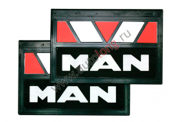 Брызговики грузовые MAN (Красно-белые) комплект 600*400