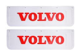 Брызговики задние грузовые VOLVO белая резина LUX (красная надпись) 600*180 